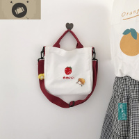可爱软妹少女小包包刺绣水果牛油果莓帆布包单肩斜挎包手提包 艾狄伊娃手提包