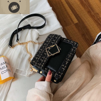 网红呢子包包女2020流行新款韩版百搭单肩斜挎ins时尚链条小方包 艾狄伊娃女手包