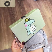 网红小方包包女包2020新款2019可爱斜挎时尚链条包卡通恐龙盒子包 艾狄伊娃女手包