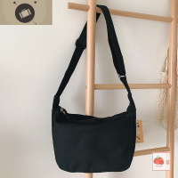 慵懒风ins超火日系纯色机能单肩帆布学生简约百搭复古男女斜挎包 艾狄伊娃女斜挎包