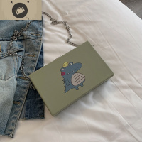 可爱小恐龙包包2020新款潮学生党斜挎包女百搭ins迷你链条盒子包 艾狄伊娃女斜挎包