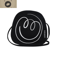 清新笑脸帆布包女斜挎文艺单肩包韩版潮休闲百搭帆布小包 艾狄伊娃女斜挎包