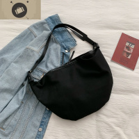 ins胸包大包女百搭大容量斜挎饺子包2019新款学生上课帆布单肩包 艾狄伊娃单肩包