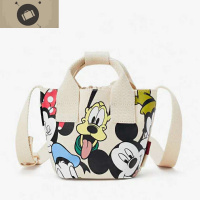 米奇帆布斜挎包可爱高飞狗卡通米老鼠单肩手提包清新少女包 艾狄伊娃单肩包