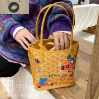 韩国狗牙包涂鸦2020新款潮菜篮子女包单肩包大容量手提包时尚 艾狄伊娃单肩包