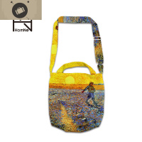 梵高后印象派复古油画文艺手提帆布袋向日葵学生女斜挎单肩包 艾狄伊娃单肩包