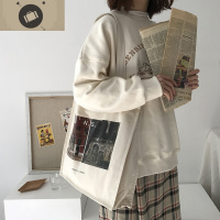 唐糖包袋/复古风单肩帆布包ins手提包大容量简约百搭学生书包女包 艾狄伊娃单肩包