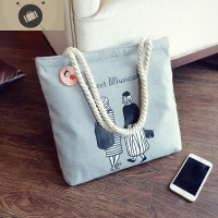 文艺帆布包女韩版学生2020简约森系chic麻绳手提单肩包女包包 艾狄伊娃单肩包