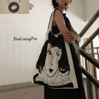 包包2020新款韩版简约百搭白色大容量帆布包女单肩ins手提袋学生 艾狄伊娃单肩包