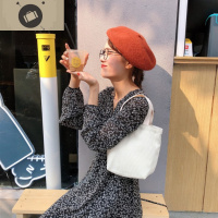 新款手提包灯芯绒韩国简约百搭女士手拎便当包文艺复古便携小布袋 艾狄伊娃手提包