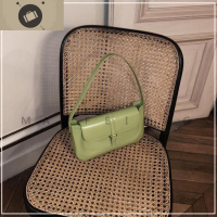 复古法棍包腋下包包女2020新款潮牛油果绿百搭小手提包百搭中古包 艾狄伊娃手提包