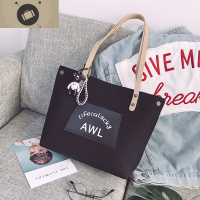 chic帆布大包包女2020新款潮韩版百搭大容量大学生上课单肩手提包 艾狄伊娃手提包