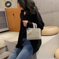 2020新款潮网红手工编织珍珠手提包包女时尚夏季斜跨迷你串珠包包 艾狄伊娃手提包