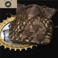 ins新款网红毛线编织包 手工网兜复古手提编包仙女百搭女包 艾狄伊娃手提包