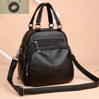 双肩包女软皮2020新款百搭时尚单肩斜跨包多功能小背包潮 艾狄伊娃