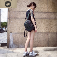 镭射双肩包女韩版ins风原宿百搭大容量潮牌网红学生书包时尚背包 艾狄伊娃