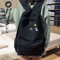 初中学生书包女韩版百搭森系大容量潮高中生双肩包男黑色校园背包 艾狄伊娃
