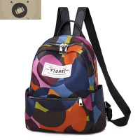 双肩包女2019新款时尚韩版百搭牛津帆布防盗女士印花休闲旅行背包 艾狄伊娃