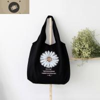 原创日系小雏菊布袋包女帆布文艺学生韩版大容量单肩手提小清新 艾狄伊娃单肩包