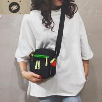帆布撞色小包包女百搭尼龙单肩斜挎手机零钱包韩版简约个性笑脸包 艾狄伊娃单肩包