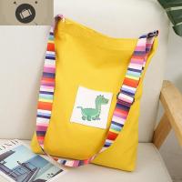 单肩大包女2020新款潮韩版百搭斜挎宽彩带大容量慵懒风chic帆布包 艾狄伊娃单肩包