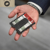 碳纤维超薄卡夹迷你小卡包男士简约女小巧钱夹钞票随身防盗刷钱包 艾狄伊娃