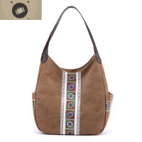 网红小布包简约民族风帆布包文艺范女包新款女士单肩包印花手提包 艾狄伊娃单肩包