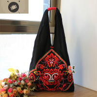 中国风休闲包民族风龙纹刺绣包包帆布包绣花包单肩包女大包手提包 艾狄伊娃单肩包