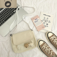 帆布软妹ins单肩斜挎包女学生日系港风学院风小方包uzzlang韩版潮 艾狄伊娃单肩包