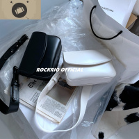 新款网红单肩小包小众复古方形光面冷淡风简约翻盖宽肩带女斜挎包 艾狄伊娃单肩包