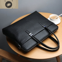 男包手提包商务男士公文包手拿横款休闲电脑包男皮包大容量公务包 艾狄伊娃手拿包男