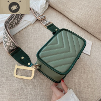 上新高级感洋气包包女2020新款时尚夏季质感宽肩带单肩斜挎小方包 艾狄伊娃手提包