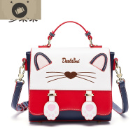 春季包包女2020新款卡通猫咪手提单肩斜挎包韩版可爱时尚个性女包 艾狄伊娃单肩包