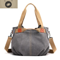 帆布包2020新款女士包包百搭ins 大容量斜挎包轻便复古单肩手提包 艾狄伊娃手提包