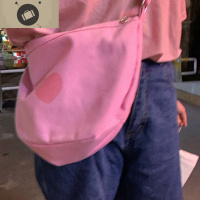 简约百搭粉色系包包软妹原宿逛街出行斜挎包女学生休闲背包 艾狄伊娃单肩包