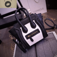 2020新款韩版蝙蝠包个性囧包撞色笑脸小包包女士手提包单肩斜挎包 艾狄伊娃手提包