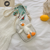 斜挎包女帆布百搭可爱公仔学生简约布袋小包包原宿韩版青蛙玩偶 艾狄伊娃女斜挎包