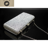 晚宴名媛手拿包旗袍礼服单肩手提斜挎包新款气质镶钻包包女长方形 艾狄伊娃手提包