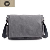 欧美男士帆布包休闲包复古男包商务单肩包斜挎包大容量公文电脑包 艾狄伊娃