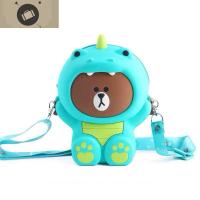 日韩恐龙熊小包包女新款卡通硅胶单肩手机包可爱链条零钱包斜挎包 艾狄伊娃单肩包