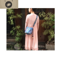 原创手工水桶女包迷你斜挎汉服包复古单肩布包孔雀锦缎民族风文艺 艾狄伊娃女斜挎包