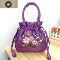 2020新款民族风复古绣花布包水桶包抽绳手机包收纳包工艺手工女包 艾狄伊娃单肩包