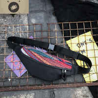 ins超火胸包男韩版潮牌学生单肩包斜挎包女嘻哈时尚腰包休闲运动 艾狄伊娃斜挎包男