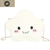 儿童包包可爱毛绒云朵表情单肩包小学生斜挎包女孩链条手机零钱包 艾狄伊娃单肩包