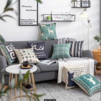 Sleepy Bear 北欧客厅沙发棉麻抱枕含芯汽车靠垫办公室腰靠背靠枕椅子靠垫腰靠