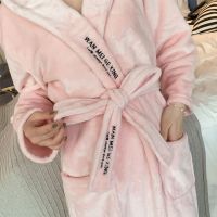 Sleepy Bear 珊瑚绒睡衣女冬季情侣加厚男士法兰绒浴袍女珊瑚绒睡袍女秋冬长款
