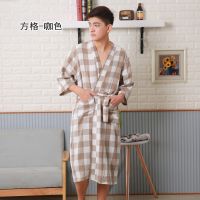 Sleepy Bear 春夏薄款双层纱布浴袍速干浴衣轻柔吸水情侣睡袍女士棉睡衣