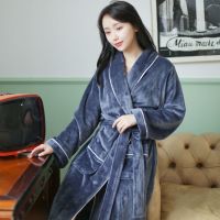 Sleepy Bear 睡袍女秋冬长款法兰绒加绒加厚情侣浴袍法兰绒男士睡衣冬季家居服