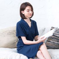 Sleepy Bear 春夏季薄款浴袍情侣睡袍女汗蒸服美容院睡衣男加大码家居服一体式