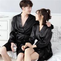 Sleepy Bear 睡袍春夏季情侣浴袍丝绸睡衣女士睡裙秋季男士长袖冰丝浴袍家居服